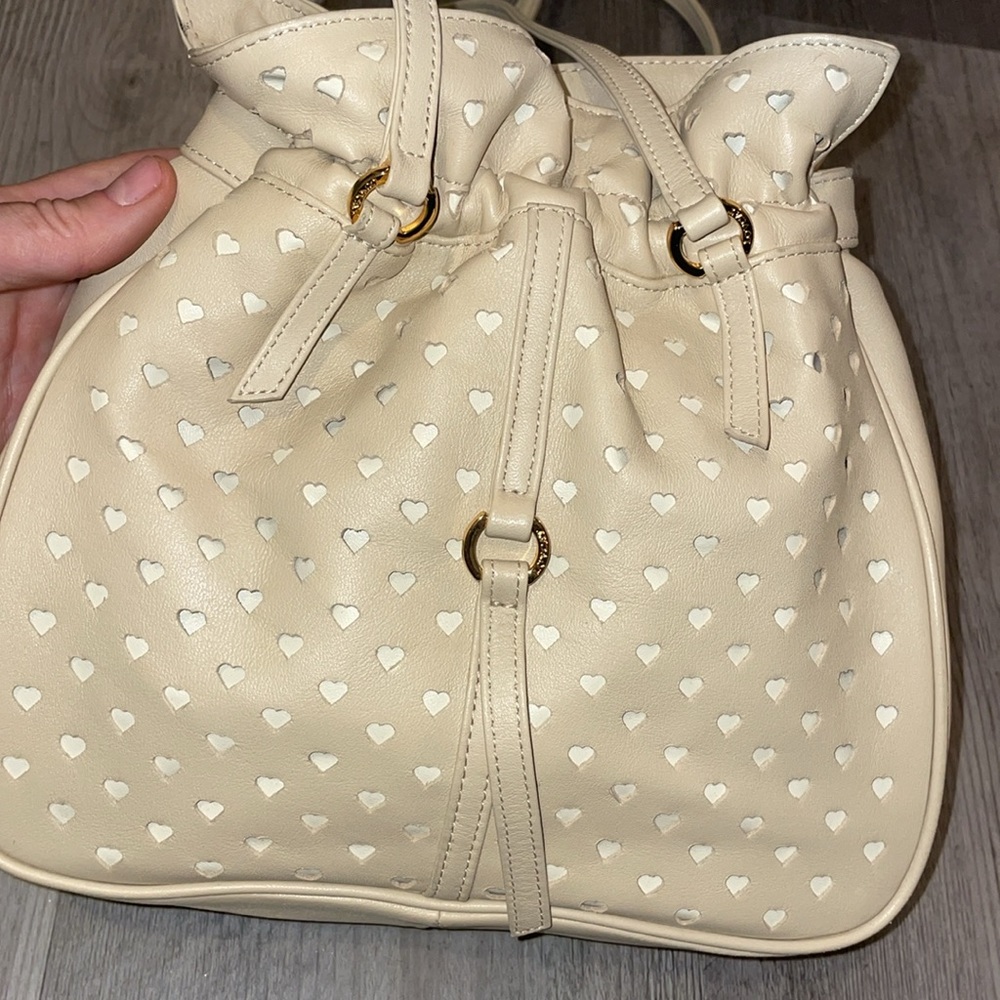 LOVCAT Paris Beige Valentine bucket leather bag!!UNIQUE & RARE